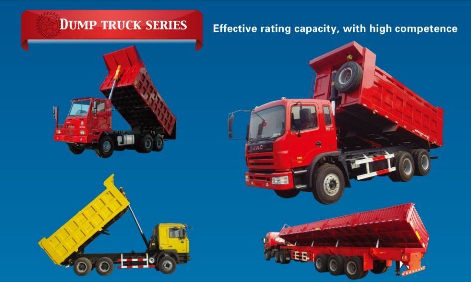 2 3 4 axles Aotong Semi-Trailer for Mineral Stone Sand Coal Gravel Clinker Transport