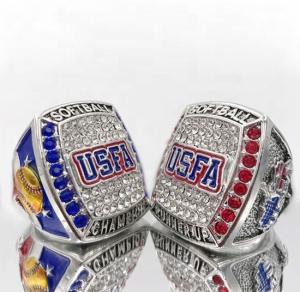Quality Silver Usssa Youth Softball Championship Rings wholesale
