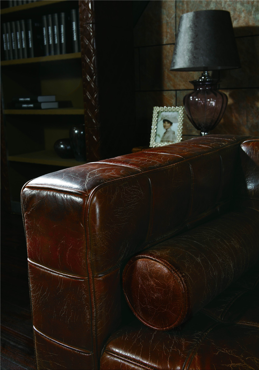 Hotel Furniture Soft Leather Sofa Set Top Grain Real Material Long Service Time