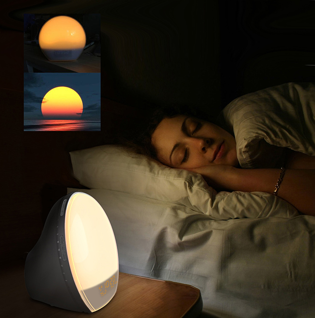 Sunrise Simulation LED Wake Up Light Color Changing Lights 7W 2800-7000K