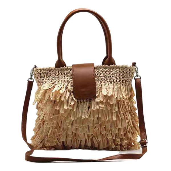 ECO Friendly Fashion Summer Tote Handbag Bohemian Handmade Bali Bags Straw Beach