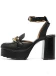 JBPH0303 Black BSCI Ladies Block Heel Sandals Super Light Rubber Sole