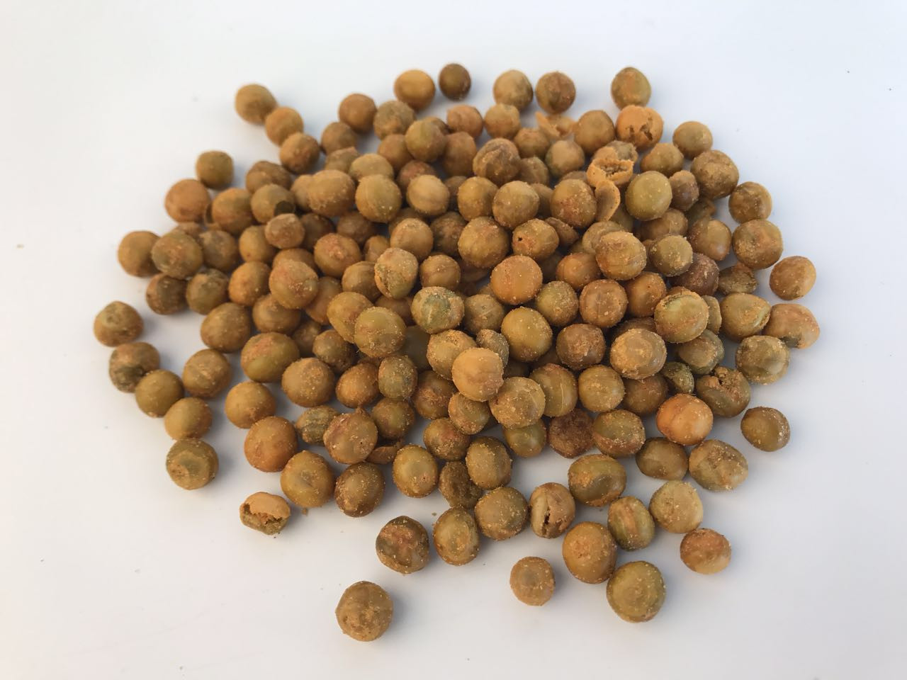 Healthy Free From Frying Green Peas Snack With Yellow Wasabi Flavor