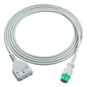 Quality Comen ECG trunk cable DDstyle 3lead Leadwires Cable 1.30M wholesale