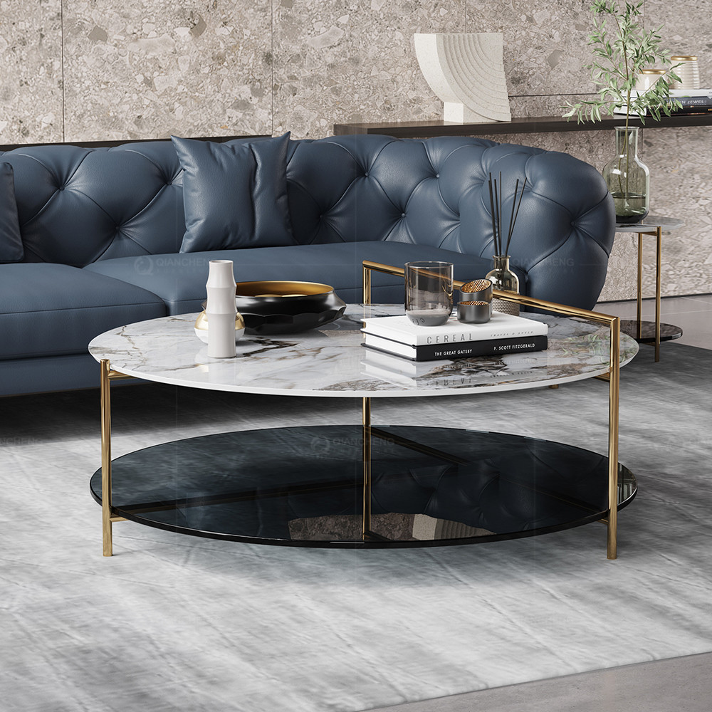 Round SS Coffee Table Sets Hotel Center Home Living Room Furniture