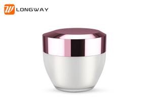 Quality Acrylic Cosmetic Jar with Rose Gold Cap for Facial Cream Jar Packing wholesale