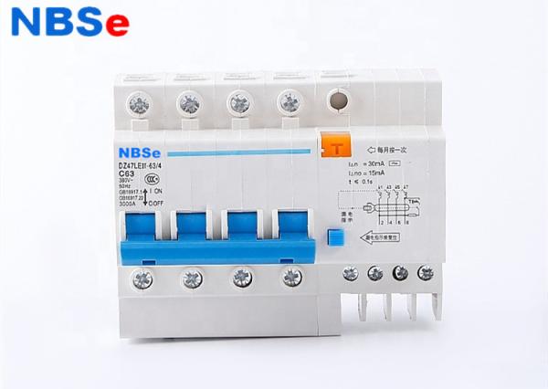 4P 16A Residual Current Circuit Breaker With Leakage Protection RCBO 400V~ 50HZ