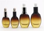 Unique Shaped 15ml 30ml Amber Glass Dropper Bottles For Essential Oil , Cosmetic