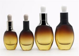 Quality Unique Shaped 15ml 30ml Amber Glass Dropper Bottles For Essential Oil , Cosmetic Serum wholesale