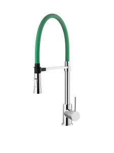 Quality Chrome Green Single Hole Magnetic Pull Down Kitchen Faucet Kitchen Water Mixer Tap wholesale
