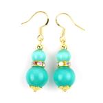 8MM 10MM Green Cat Eye Gemstone Craft Earring Dangle Short Ball Shape Earring