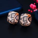 Luxuries CZ Earrings for Women Gold Zirconia Zebra Earrings Brides Bridesmaid