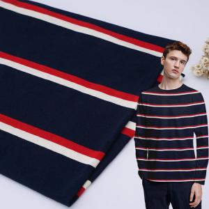 Quality Low Shrinkage Yarn Dyed Stripe Knit Fabric 100% Cotton Texture 40S wholesale