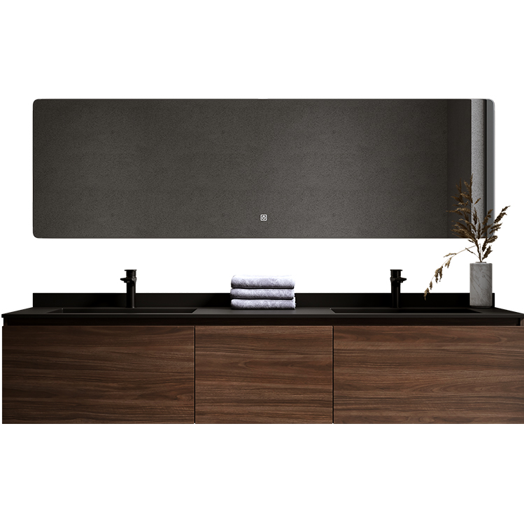Quartz Stone Countertop Customizable Blue Vanity Bathroom With Standing Double Sink