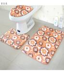 Waterproof Polyester 3pc Bathroom Rug Set Toilet Lid Covers