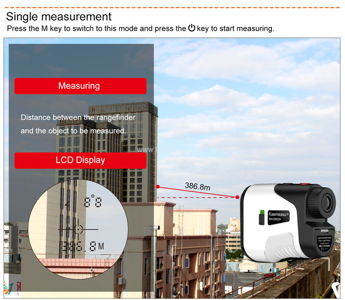 kaemeasu Hunting Laser Rangefinder Rechargeable Golf Telescope Angle Measuring Distance Meter D800