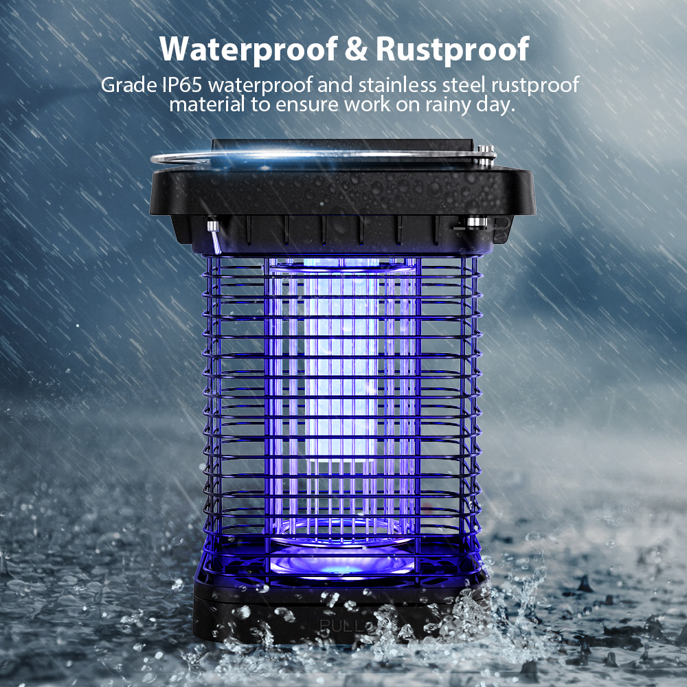 Solar Bug Zapper Outdoor & Indoor Mosquito Zapper Waterproof Fly Trap Portable Electric Mosquito Killer with LED Light for Home