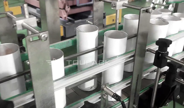 Aluminum Potato Nachos Shrimp Chips Sealing Food Canning Machine With 20 Head Multihead Weigher
