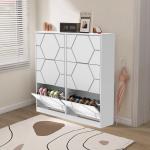 Wooden shoe cabinet with six door