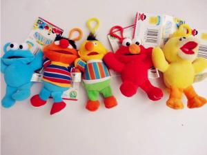 Quality Cute Sesame Street Plush Stuffed Toys with Hook keychain toys wholesale