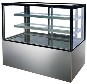 Quality 1.2m Stainless Steel Base Two Adjustable Shelves Cake Showcase wholesale