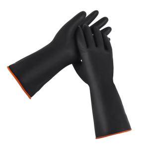 Quality Chemical Resistance Industrial Rubber Gloves Heavy Duty Flocked Lining wholesale