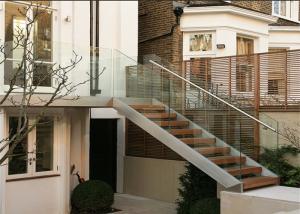 Quality Metal Stringer Straight Flight Staircase Solid Oak Stairs Low Maintenance Cost wholesale