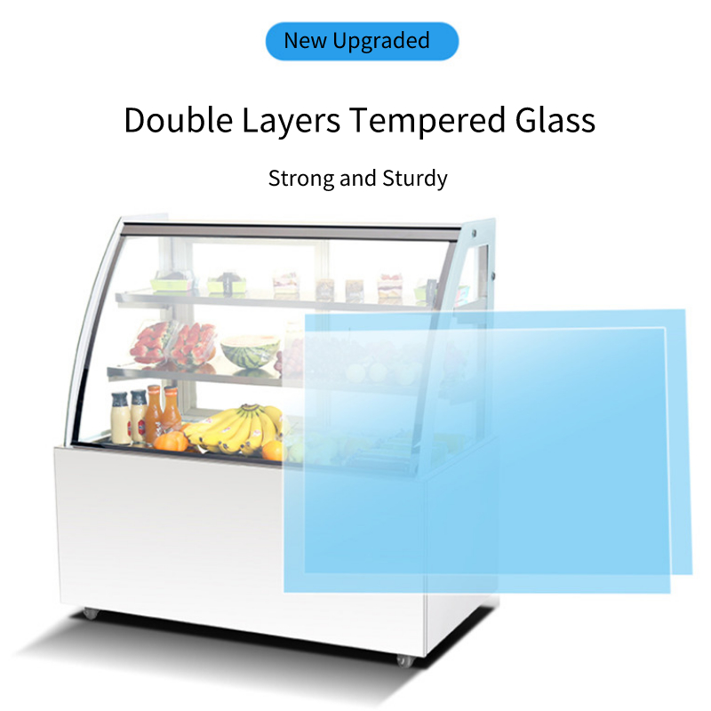 Practical 50HZ Small Cake Display Counter , Vertical Glass Chiller Cake Showcase