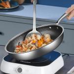 Induction Stovetop Frying Pan Honeycomb Coating Non Stick Stainless Steel