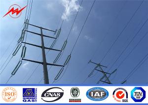 Quality 100KV Electric Transmission Line Steel Galvanized Pole , Electrical Power Poles wholesale