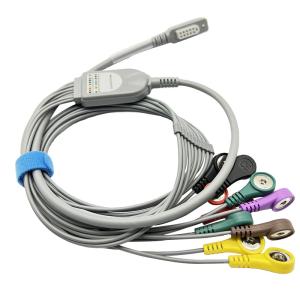 Quality Jincomed 10 Lead Holter Cable ECG Cable Gray 11pin Snap End 0.9m wholesale