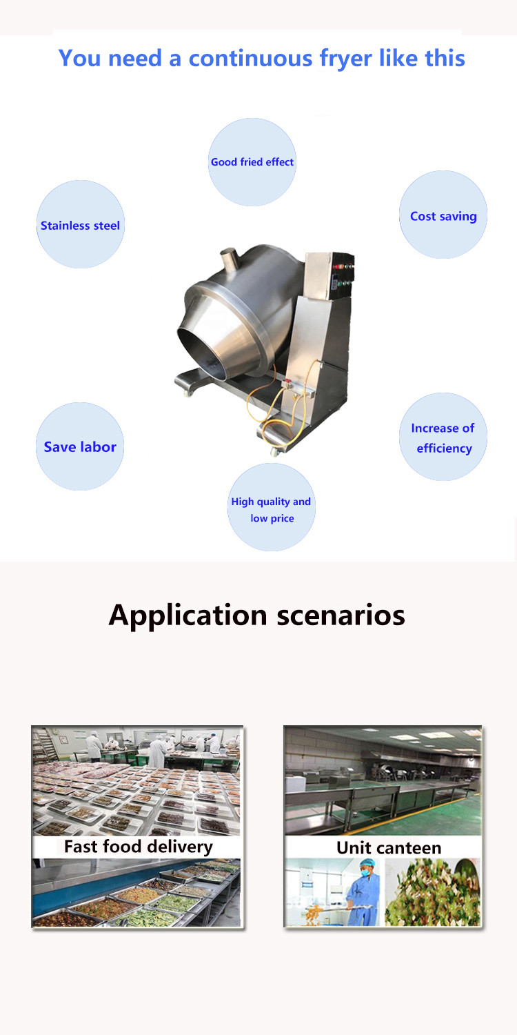 stainless steel meat floss fried rice stir fryer machine