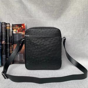 Quality Authentic Ostrich Skin Men Small Casual Flap Purse Genuine Exotic Leather Single Cross Shoulder Bag Male Messenger Bag wholesale