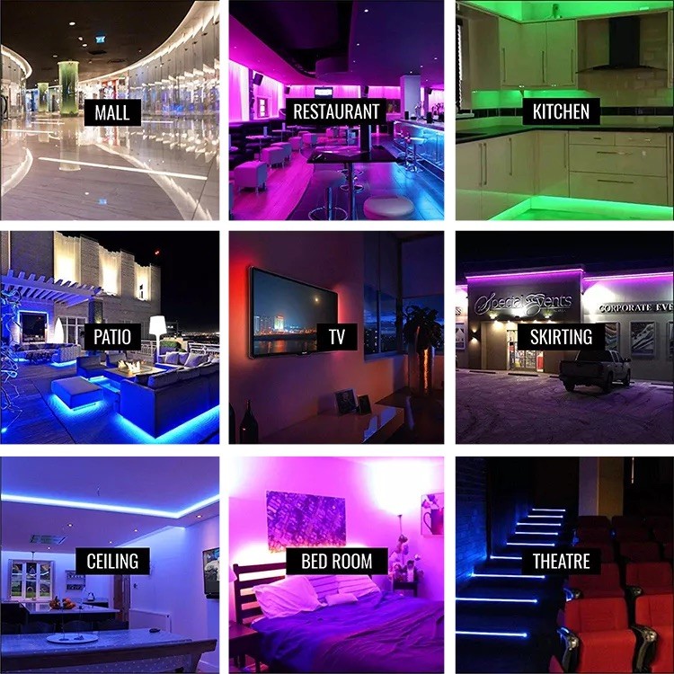 USB Car Headlight LED Tube Strip SMD 5050 RGB Colorful DC 5V Flexible