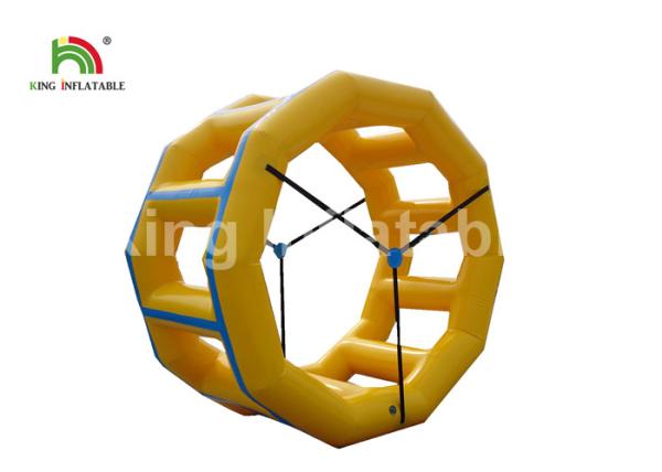 PVC Airtight Yellow 3m Dia Inflatable Water Roller / Customized Toy For Water