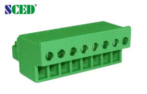 Quality Green Color 3.81mm Pitch Plug In Terminal Block Female Parts 300V 10A wholesale