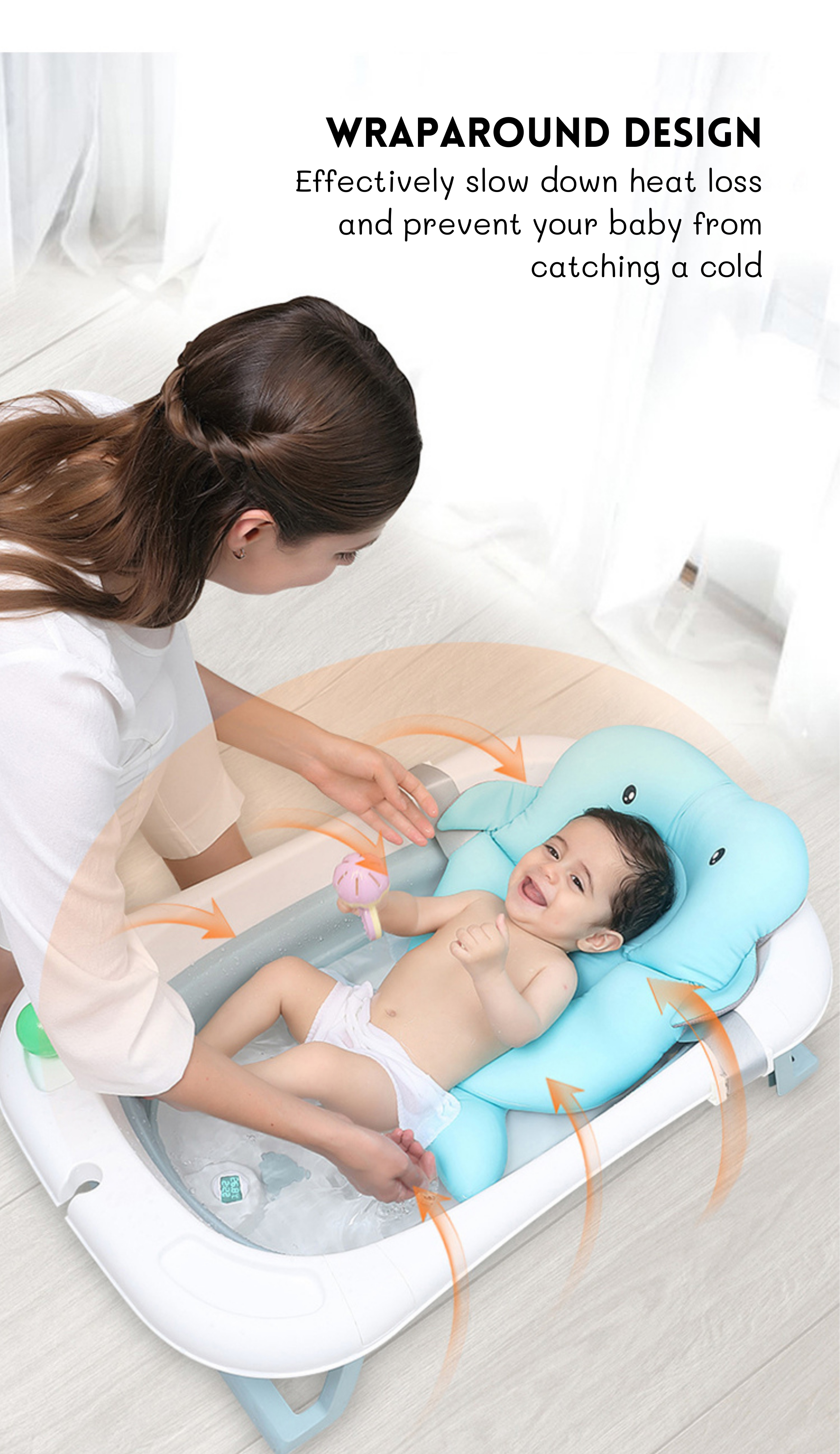 85*53*25cm Open Size Foldable Baby Bathtub With Stand Durable And OEM/ODM Support