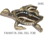 Lovely turtle metal alloy pewter jeweled enameled trinket box