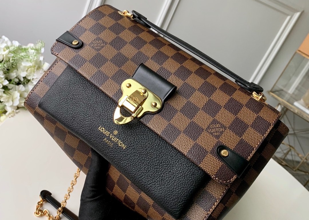 M40108 M40109 M401130 M40312 Damier Ebene Carvas And Soft Cowhide With Unique Design Chain Cross-Body Bag
