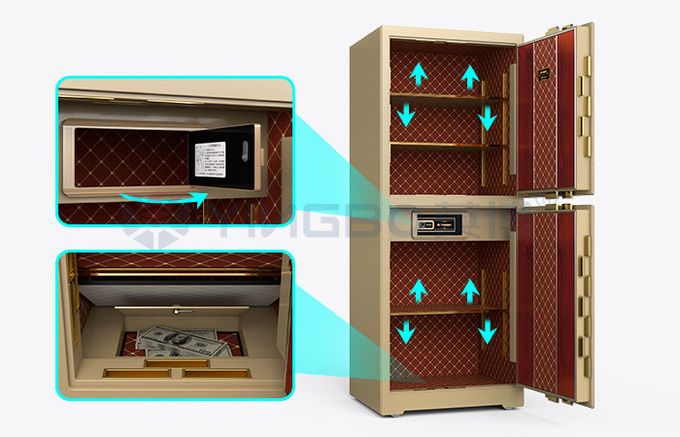 Smart Bank Biometric Commercial Safe Box Fingerprint Lock H1880mm With 7 Open Ways