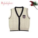 Knitting Pattern Children Sleeveless Cardigan Sweater Baby Boy Wool Sweater Boy