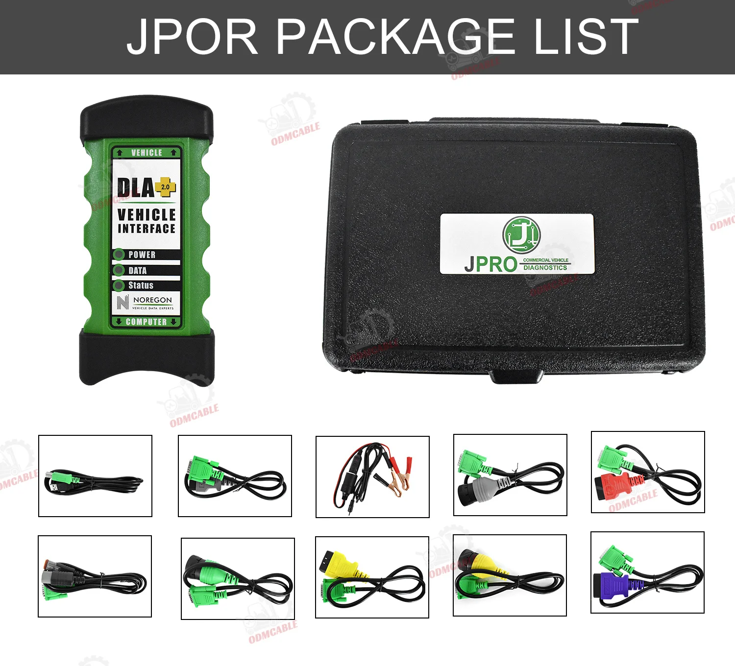 New Vehicle DLA+ 2.0 Adapter Kit Interface Diesel Heavy Duty Truck Diagnostic Scanner Tool