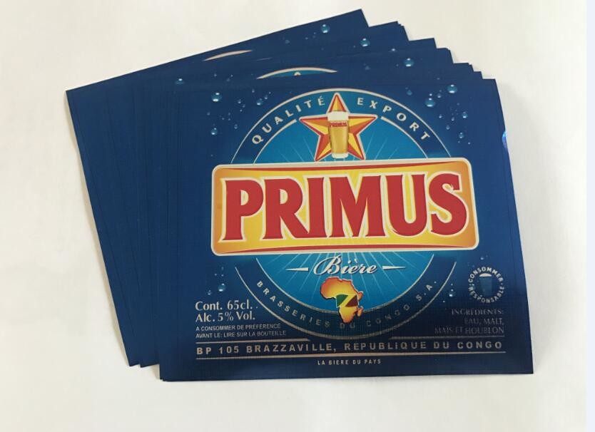 Waterproof Frozen Resistance Printing Beer Bottle Labels For Glass Bottles self - adhesivemetalized paper beer labels