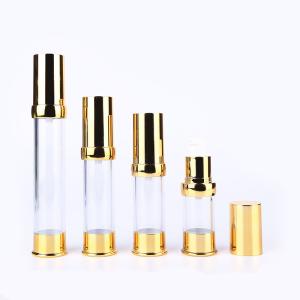 Quality Factory sale 10ML 15ML 20ML 30ML plastic PP China manufacturer personal care round airless pump lotion bottle gold wholesale