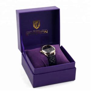 Quality Personalized Watch Packing Box Luxury Cardboard Case With Gold Foil Logo wholesale