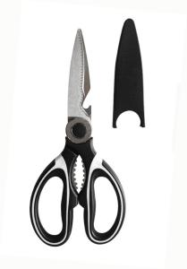 Quality Multi purpose stainless steel scissors with PP handle black color and blue color wholesale