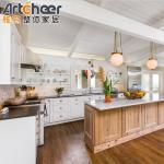 Customized Size Kitchen Furniture Solid Wood Kitchen Cabinet Sets with Grey