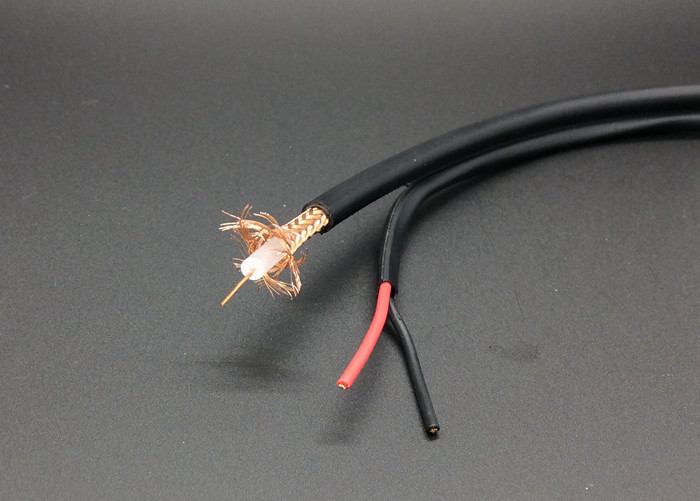 VR90P Solid PE Fig 8 Shotgun Combo Video Wire, Siamese Coax Cable For CCTV Installation