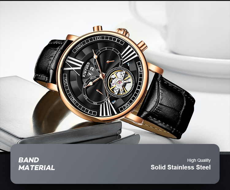 22cm Strap Girth Mens Mechanical Watches 30M Daily Waterproof