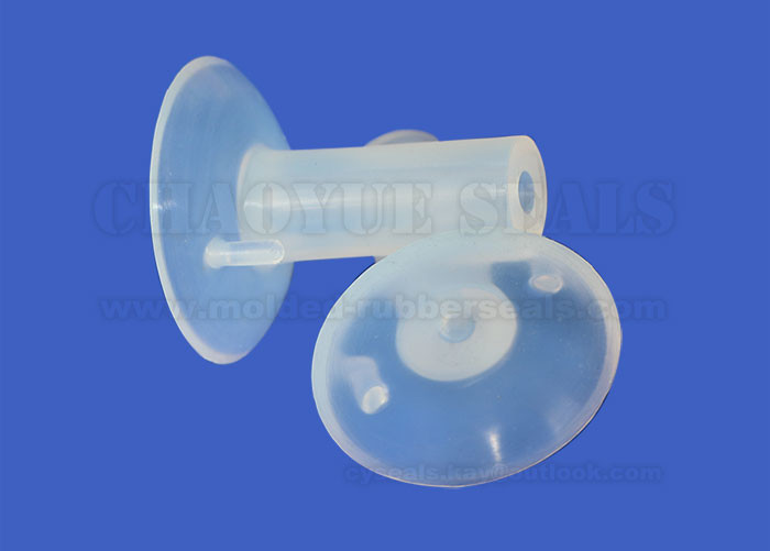 DN 60mm Transparent Silicone Rubber Suction Cups For Bowl Production Equipment 